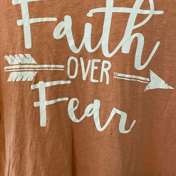 Bella Canvas Peach Tee with White Text - Picture 4 of 4